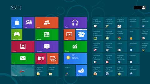 Windows 8 Start Screen